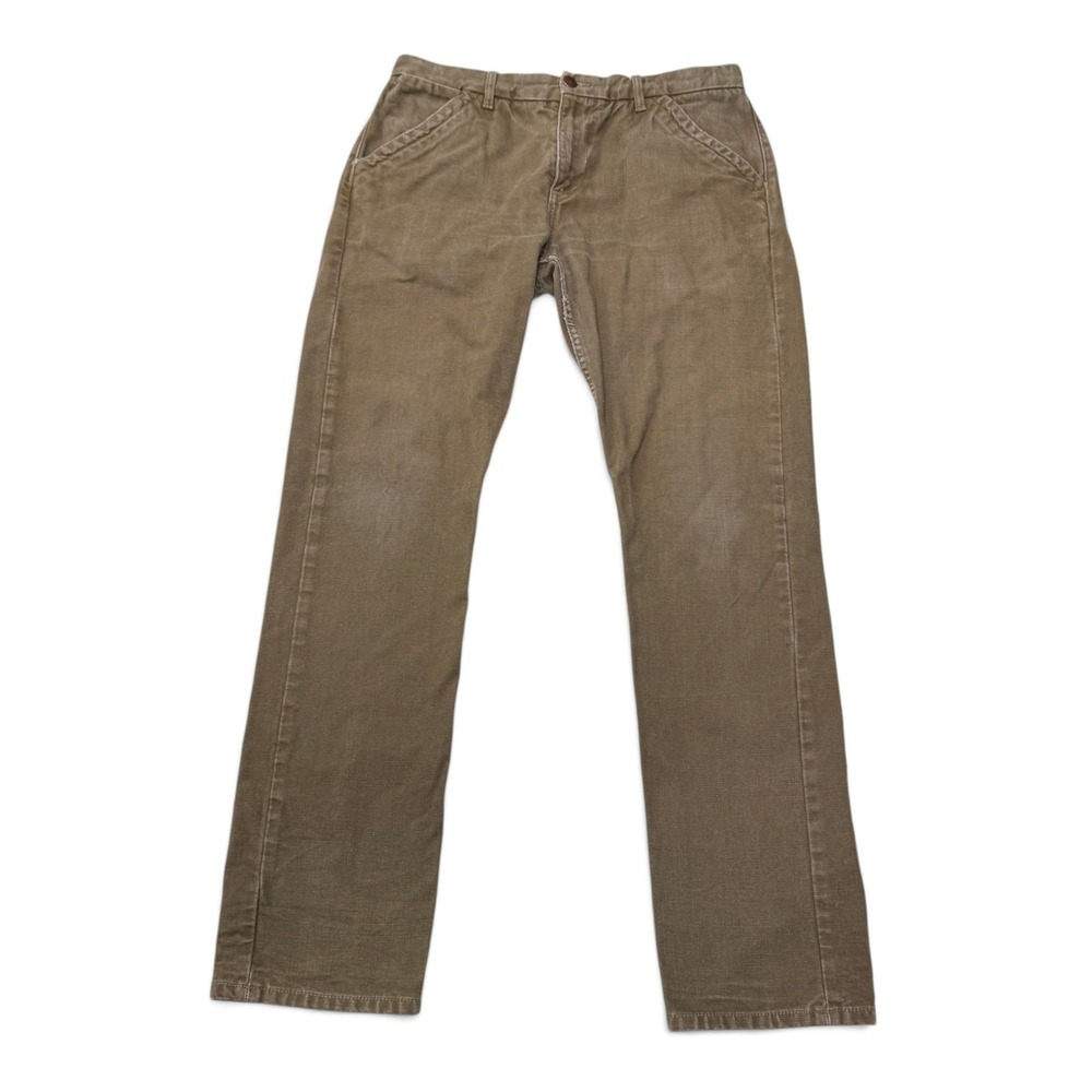 Freenote Cloth Mens Straight Leg Japanese Cotton Canvas Workwear Pants Brown 33